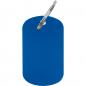 Preview: Schlüsselanhänger "Metallplättchen" mit Gravur / Farbe: blau
