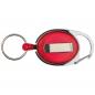 Preview: Schlüsselanhänger mit Karabiner und ausziehbarem Schlüsselring / Farbe: rot