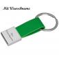 Preview: Schlüsselanhänger mit Namensgravur - mit Kunstleder-Bändchen - Farbe: grün