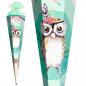 Preview: Schultüte / Zuckertüte / 85cm / eckig / "Eule Lieselotte"