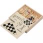 Preview: Spieleset in einer Holzbox mit Schach, Mikado, Dame, Domino