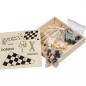 Preview: Spieleset in einer Holzbox mit Schach, Mikado, Dame, Domino