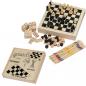 Preview: Spieleset in einer Holzbox mit Schach, Mikado, Dame, Domino mit Namensgravur