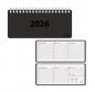Preview: Spiral-Taschenkalender 2026 / ca. 8 x 18 cm / Farbe: schwarz