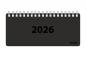 Preview: Spiral-Taschenkalender 2026 / ca. 8 x 18 cm / Farbe: schwarz