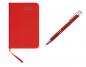 Preview: Taschenkalender 2024 / ca A7 / PU Einband / Farbe: rot + Metall Kugelschreiber