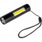 Preview: Taschenlampe mit Akku / mit seitlichen COB Licht / Farbe: schwarz