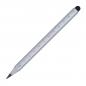 Preview: Tintenloser Touchpen Lineal Kugelschreiber mit Gravur / Farbe: silber