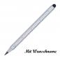 Preview: Tintenloser Touchpen Lineal Kugelschreiber mit Namensgravur - Farbe: silber