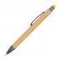 Preview: Touchpen Holzkugelschreiber aus Bambus / Stylusfarbe: gelb