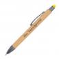 Preview: Touchpen Holzkugelschreiber aus Bambus mit Gravur / Stylusfarbe: gelb