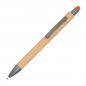 Preview: Touchpen Holzkugelschreiber aus Bambus mit Gravur / Stylusfarbe: orange