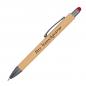Preview: Touchpen Holzkugelschreiber aus Bambus mit Gravur / Stylusfarbe: rot