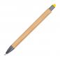 Preview: Touchpen Holzkugelschreiber aus Bambus mit Namensgravur - Stylusfarbe: gelb