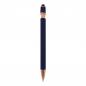 Preview: Touchpen Kugelschreiber "Roségold" mit Gravur / aus Metall / Farbe: dunkelblau