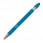 Preview: Touchpen Kugelschreiber aus Metall mit Gravur / mit Muster / Farbe: hellblau