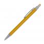Preview: Touchpen Kugelschreiber aus Metall mit Namensgravur - gummiert - Farbe: gelb