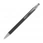 Preview: Touchpen Kugelschreiber aus Metall mit Namensgravur - gummiert - Farbe: schwarz