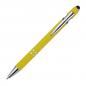 Preview: Touchpen Kugelschreiber aus Metall mit Namensgravur - mit Muster - Farbe: gelb