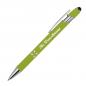 Preview: Touchpen Kugelschreiber aus Metall mit Namensgravur - mit Muster - hellgrün