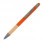 Preview: Touchpen Kugelschreiber mit Griffzone aus Bambus / Farbe: orange