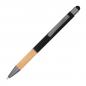 Preview: Touchpen Kugelschreiber mit Griffzone aus Bambus / Farbe: schwarz
