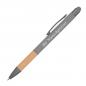 Preview: Touchpen Kugelschreiber mit Griffzone aus Bambus mit Gravur / Farbe: grau
