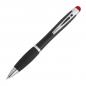 Preview: Touchpen Leucht-Kugelschreiber mit Gravur / Farbe: schwarz-rot
