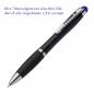 Preview: Touchpen Leucht-Kugelschreiber mit Gravur / Farbe: schwarz-violett