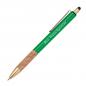 Preview: Touchpen Metall-Kugelschreiber mit Gravur / mit Korkgriffzone / Farbe: grün