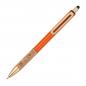 Preview: Touchpen Metall-Kugelschreiber mit Korkgriffzone / Farbe: orange