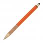 Preview: Touchpen Metall-Kugelschreiber mit Korkgriffzone / Farbe: orange
