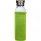 Preview: Trinkflasche aus Glas mit Gravur / mit Neoprenüberzug / 600ml / Farbe: apfelgrün