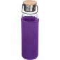 Preview: Trinkflasche aus Glas mit Gravur / mit Neoprenüberzug / 600ml / Farbe: lila