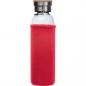 Preview: Trinkflasche aus Glas mit Gravur / mit Neoprenüberzug / 600ml / Farbe: rot