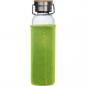 Preview: Trinkflasche aus Glas mit Namensgravur - mit Neoprenüberzug - 600ml - apfelgrün