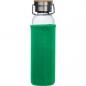 Preview: Trinkflasche aus Glas mit Namensgravur - mit Neoprenüberzug - 600ml - grün