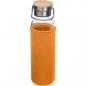 Preview: Trinkflasche aus Glas mit Namensgravur - mit Neoprenüberzug - 600ml - orange