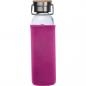 Preview: Trinkflasche aus Glas mit Namensgravur - mit Neoprenüberzug - 600ml - pink