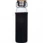 Preview: Trinkflasche aus Glas mit Namensgravur - mit Neoprenüberzug - 600ml - schwarz