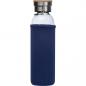 Preview: Trinkflasche aus Glas mit Namensgravur - mit Neoprenüberzug 600ml - dunkelblau