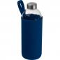 Preview: Trinkflasche aus Glas mit Neoprensleeve / 1000ml / Neoprenfarbe: dunkelblau