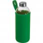 Preview: Trinkflasche aus Glas mit Neoprensleeve / 1000ml / Neoprenfarbe: grün