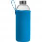 Preview: Trinkflasche aus Glas mit Neoprensleeve / 1000ml / Neoprenfarbe: hellblau