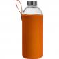 Preview: Trinkflasche aus Glas mit Neoprensleeve / 1000ml / Neoprenfarbe: orange