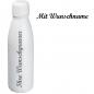 Preview: Trinkflasche mit Namensgravur - aus Aluminium - Füllmenge 0,6l - Farbe: weiß