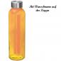 Preview: Trinkflasche mit Namensgravur - aus Glas - Füllmenge: 500ml - Farbe: orange
