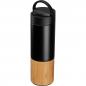 Preview: Vakuum Trinkflasche mit Gravur / aus Edelstahl und Bambus / Füllmenge 0,5l