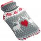 Preview: Wärmflasche mit kuscheligem Stricküberzug mit Weihnachtsmotiv