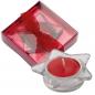 Preview: Weihnachtskerzenset mit glitzernden Teelicht mit Halterung / Farbe: rot